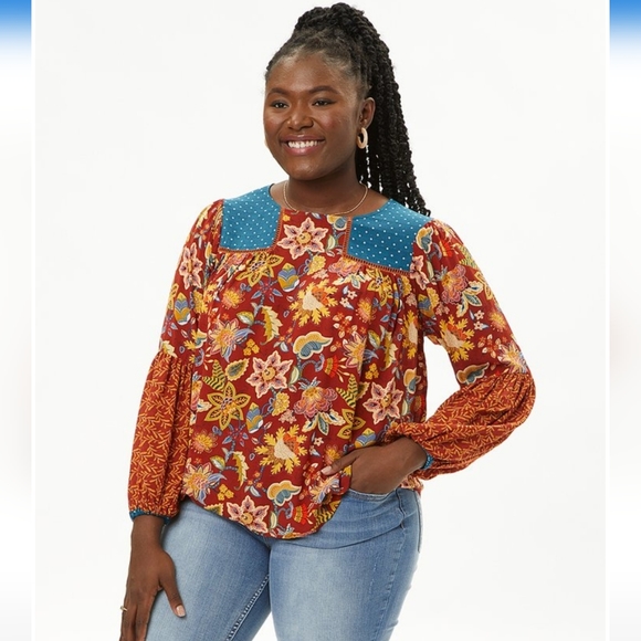 NWT Matilda Jane Floral Garden Mums Autumn Blouse - Picture 1 of 3